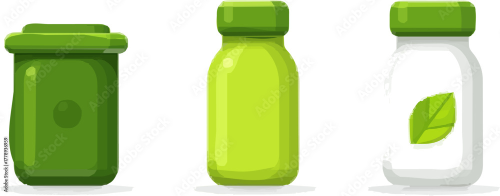 Fototapeta premium Eco-Friendly, Minimalist Zero Waste Packaging Icons