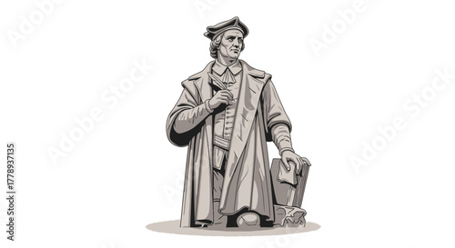 Statue of a Historical Figure in Academic Dress.