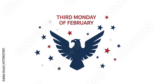 Presidents Day Celebration with Eagle and Stars.