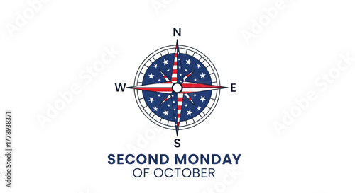 Indigenous Peoples Day Compass Rose Illustration for October Holiday.