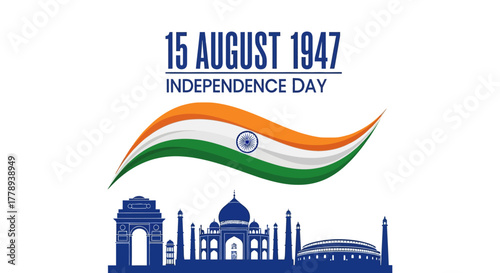India Independence Day Celebration August 15 1947 National Symbols.