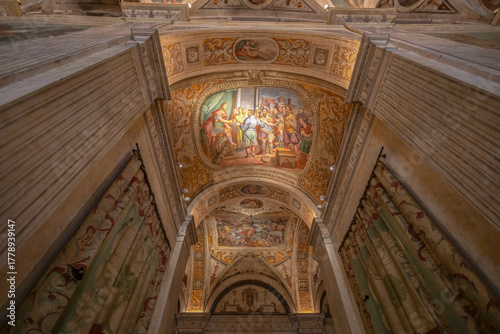 GENOA, ITALY, SEPTEMBER 14, 2024 - The lobby of Angelo Giovanni Spinola palace in Genoa, Italy