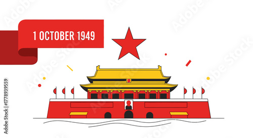 Fotografía Tiananmen Square Celebration of the Founding of the Peoples Republic of China