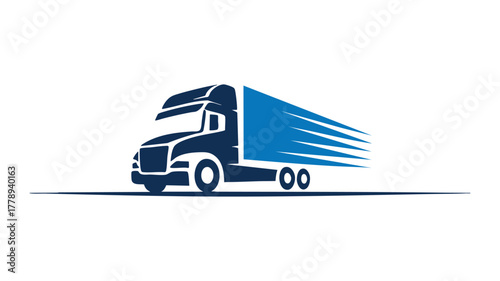 Fast shipping truck service logo