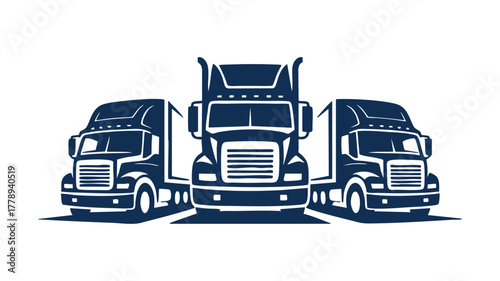 Long haul trucking vector logo