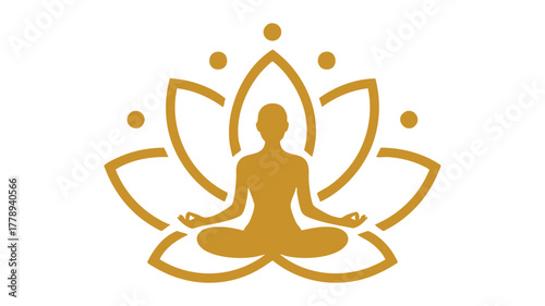 Meditation lotus icon symbol