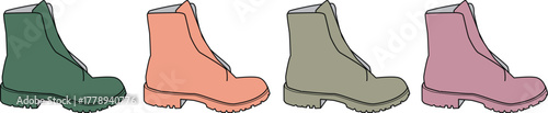 Colorful Boots Collection A Stylish Array of Footwear in Different Hues for Fashion Enthusiasts