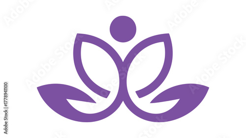 Purple lotus flower design icon