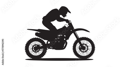 Motocross rider silhouette art
