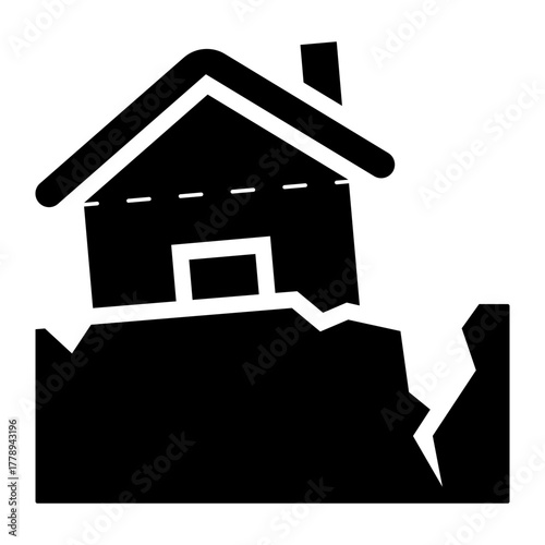 earthquake disaster glyph icon