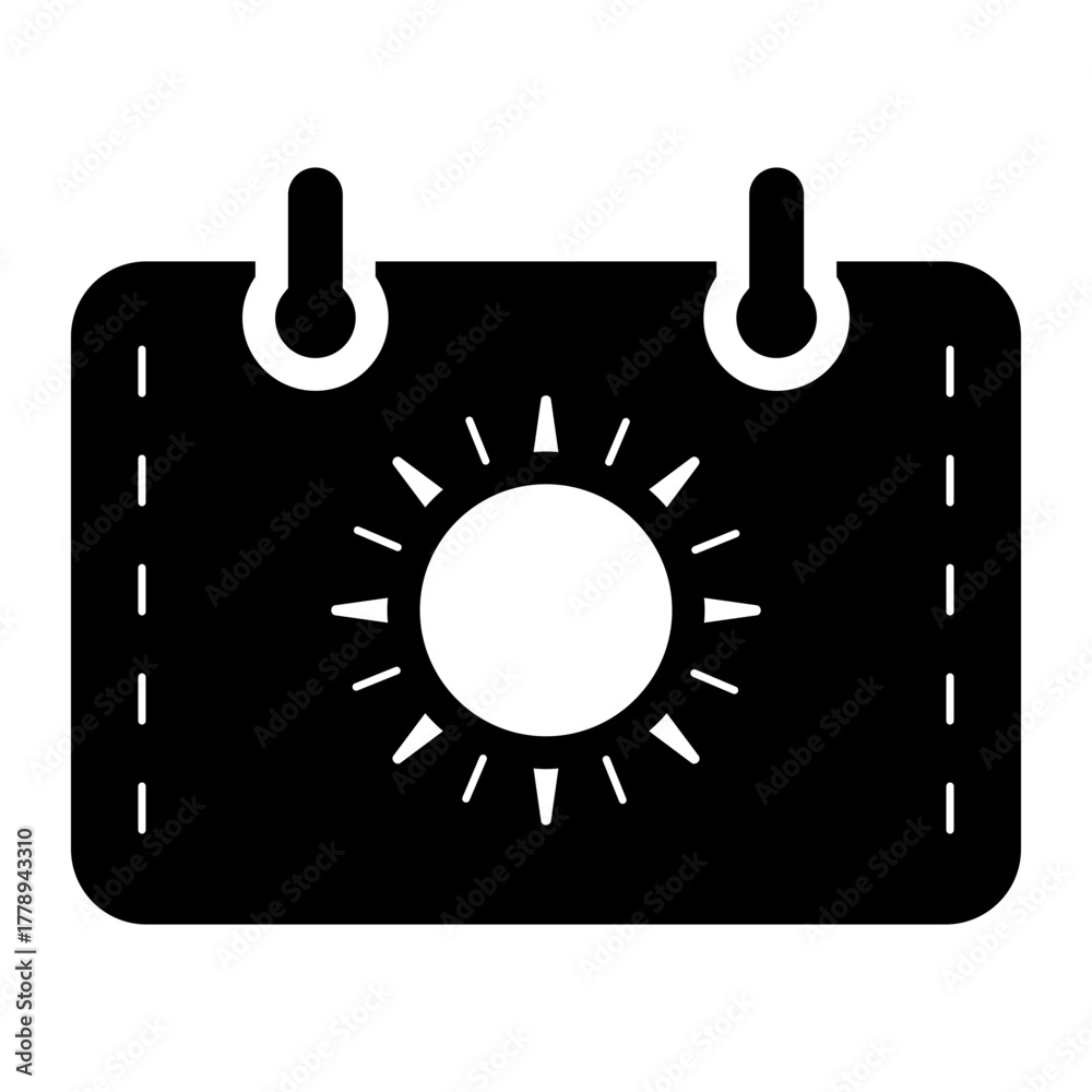Fototapeta premium summer season calendar glyph icon