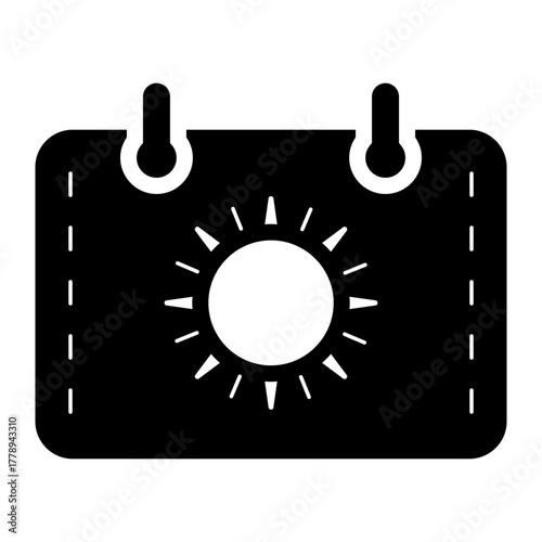 summer season calendar glyph icon
