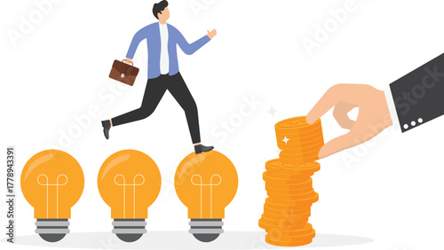 Salary rate adjustment, wage increase from employee skill development, job promotion concept,

