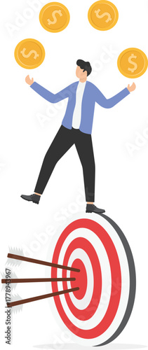 Professional working to finish business projects, precision marketing, multitasking skill concept,

