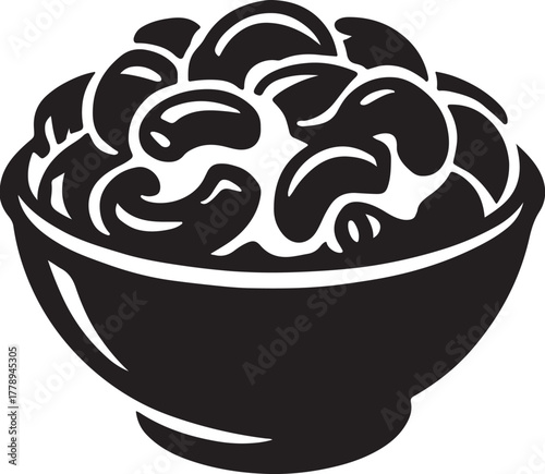 Mac and cheese bowl delicious creamy cheddar elbow macaroni pasta comfort food recipe dinner lunch quick meal silhouette vector