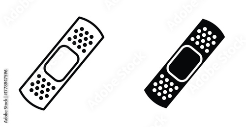 adhesive plaster icon bandage medical patch symbol in black and white