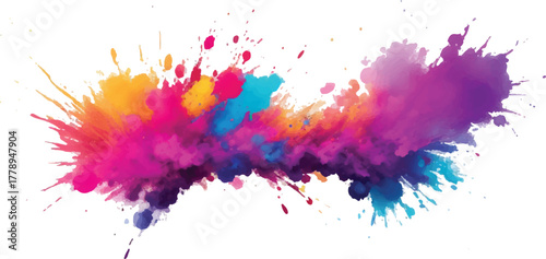 Colorful paint splash explosion vibrant abstract background with dynamic splatter effect perfect for creative design projects