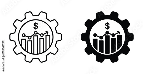 Business development icon. Line with editable stroke and flat for Web