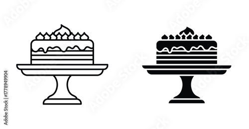 Cake on stand icon