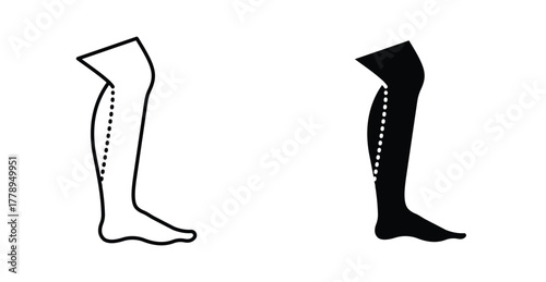 Calf plastic surgery line icon