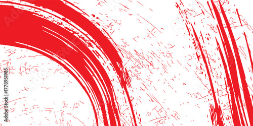 Red white brush stroke pattern car sticker abstract banner sporty lines red white color combination brush stroke pattern grunge motorsport racing design, Modern.