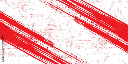 Red white brush stroke pattern car sticker abstract banner sporty lines red white color combination brush stroke pattern grunge motorsport racing design.