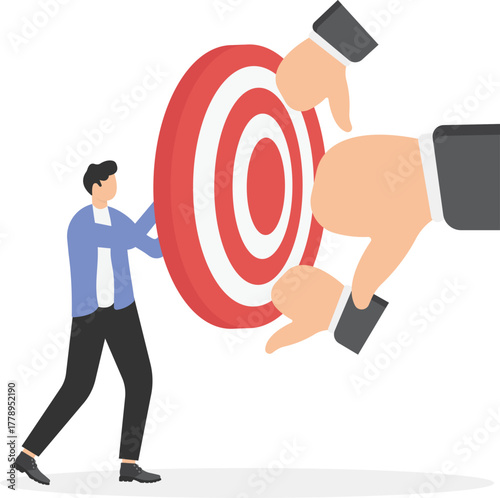 Businessmen target money to cope with thumb down signs.

