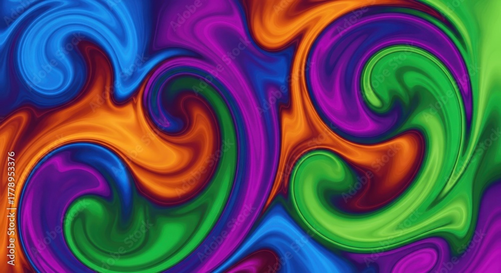 Obraz premium Vibrant Swirling Colors Abstract Art - A Mesmerizing Visual Display.