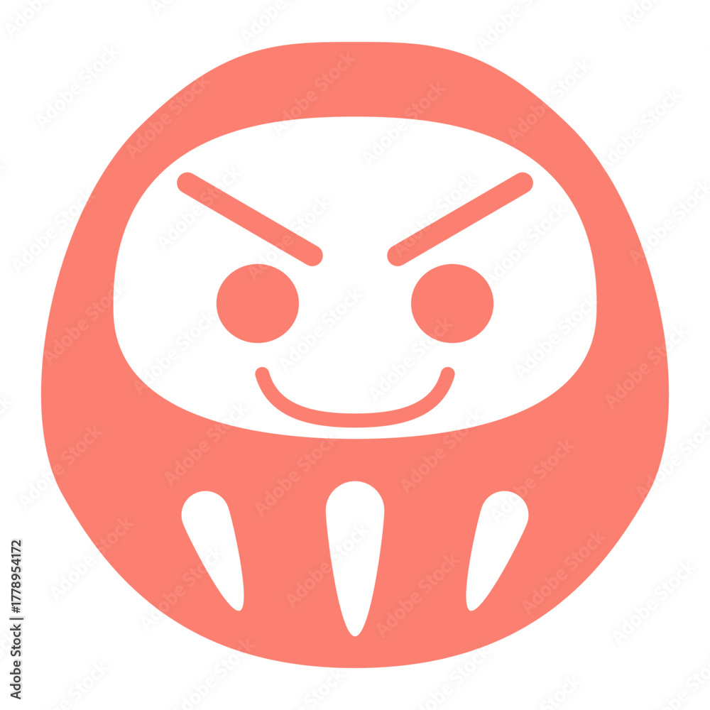 Fototapeta premium Cute Red Daruma Icon – Simple Japanese New Year Vector Illustration