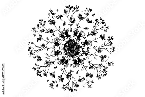 Saffron's Blossom: Flowering Heart Nature | Clean, isolated vector art for creative projects.