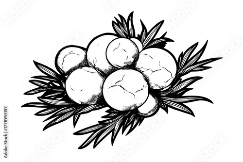 Harvest Season: Nature's Bounty Mushrooms Herbs | Clean, isolated vector art for creative projects.