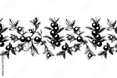 Nature's bounty: floral bouquet cranberries bayberry | Clean, isolated vector art for creative projects.