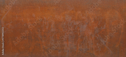 Grunge rusty orange brown industrial industry metal corten steel background texture banner