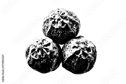 Spice Life: Four Allspice Berries | Clean, isolated vector art for creative projects.