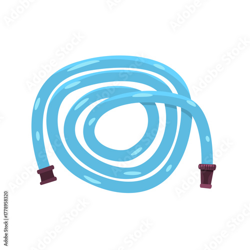 Water hose vector illustration, garden hose icon, hose clip art, watering equipment, garden tool illustration, outdoor irrigation symbol, gardening supply icon