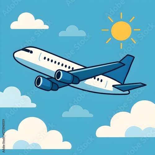 Airplane in the clouds