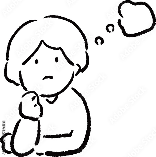 アイデアを考えている人のイラスト