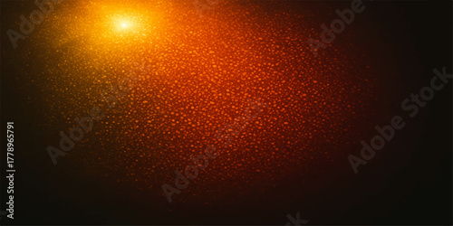 Bright warm orange light beam emanating from the upper left corner creating a textured abstract background