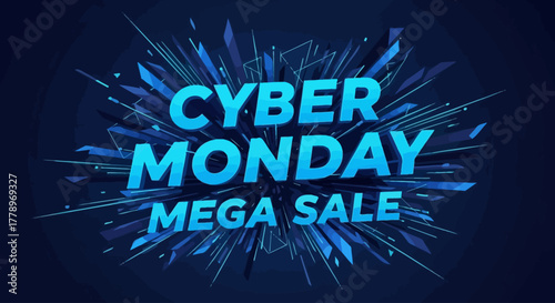 Cyber Monday Mega Sale Bold Typography Poster