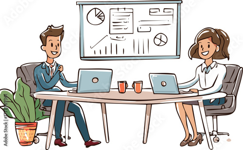 Playful Business Doodle Icons Set – Fun Hand-Drawn Office Illustrations for Workplace and Startup Themes
A cheerful doodle-style vector set featuring business and office scenes. Perfect for workplace 