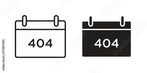404 Error icon doodle set. editable outline stroke vector eps