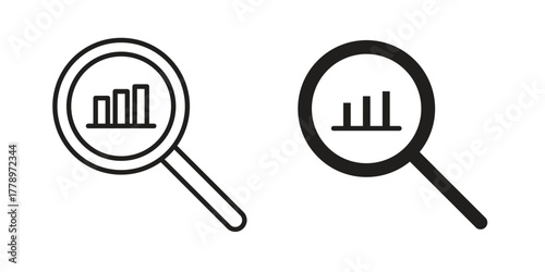 Analysis icon doodle set. editable outline stroke vector eps