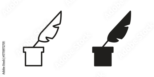 Author sign doodle set. editable outline stroke vector eps