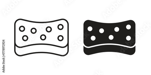 Bath sponge icon doodle set. editable outline stroke vector eps