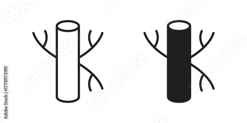 Blood vessel icon doodle set. editable outline stroke vector eps