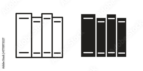 Books icon doodle set. editable outline stroke vector eps