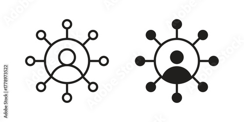 Business networking icon doodle set. editable outline stroke vector eps