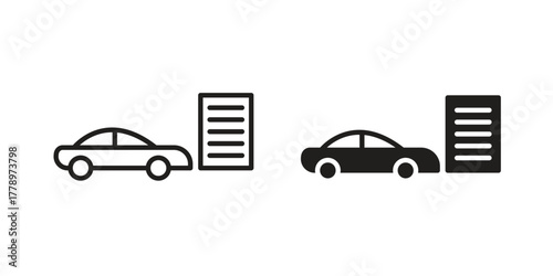 Car repair check list icon doodle set. editable outline stroke vector eps