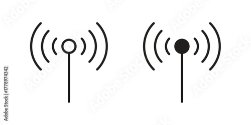 Cellular icon doodle set. editable outline stroke vector eps