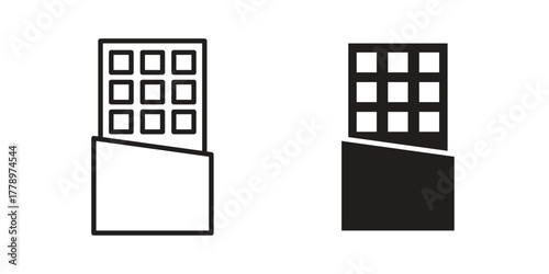 Chocolate icon doodle set. editable outline stroke vector eps